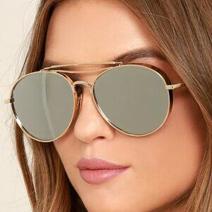 Perverse Solid Gold Mirrored Aviators